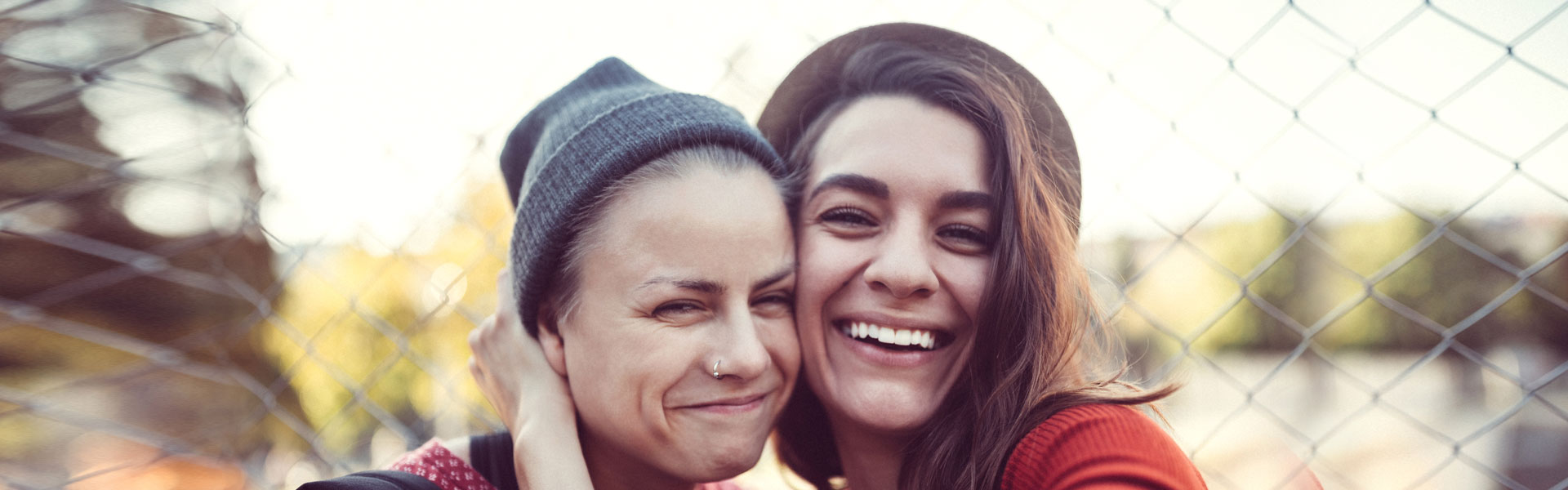 lesbian couple embrace